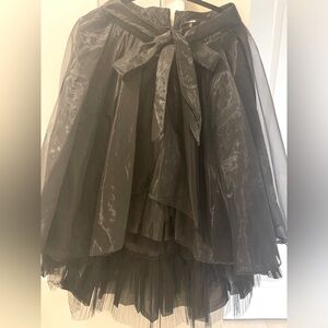 Fashion Nova Elegant Black Layered Voile and Tulle Skirt